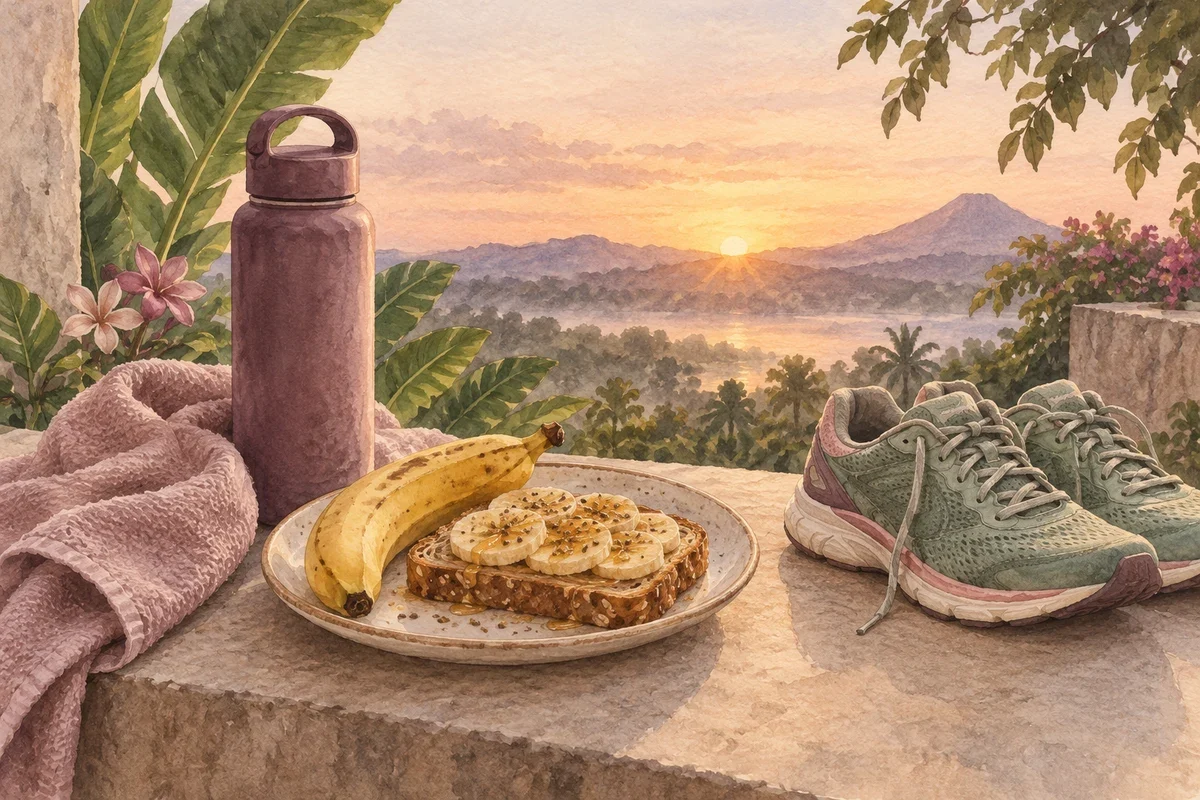 Ilustrasi sarapan sebelum lari pagi