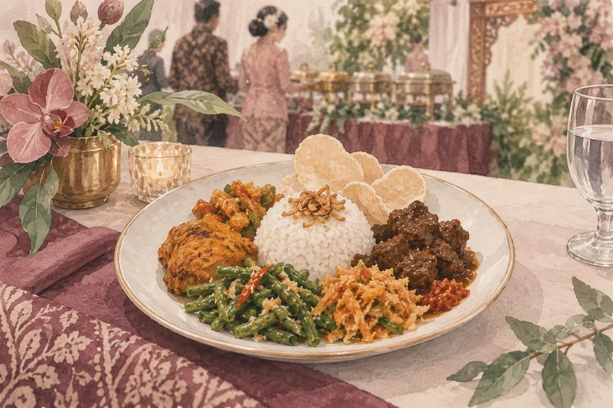 Ilustrasi makan kondangan saat diet