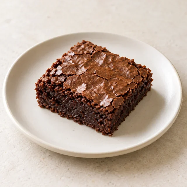 Contoh visual AI: Brownies panggang cokelat