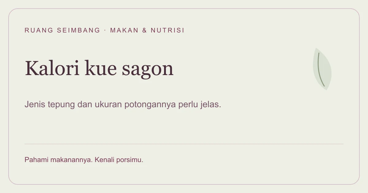 Sampul editorial Ruang Seimbang: Kalori Kue Sagon 1 Buah: Bandingkan Ukuran Kue Kelapanya