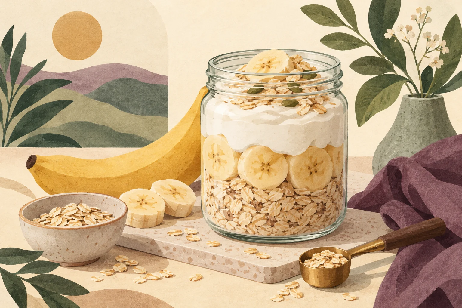 Ilustrasi overnight oats untuk diet