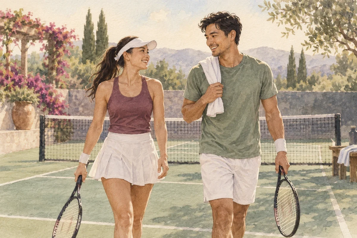 Ilustrasi kalori tenis dobel dan tunggal