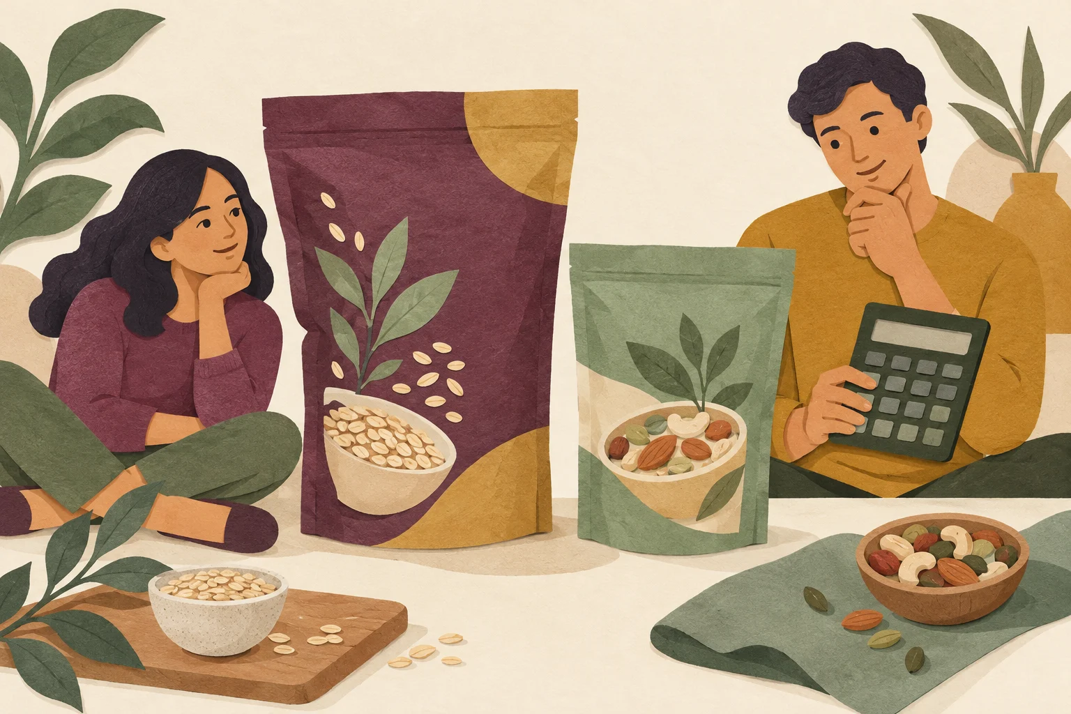 Ilustrasi harga bahan makanan per 100 gram
