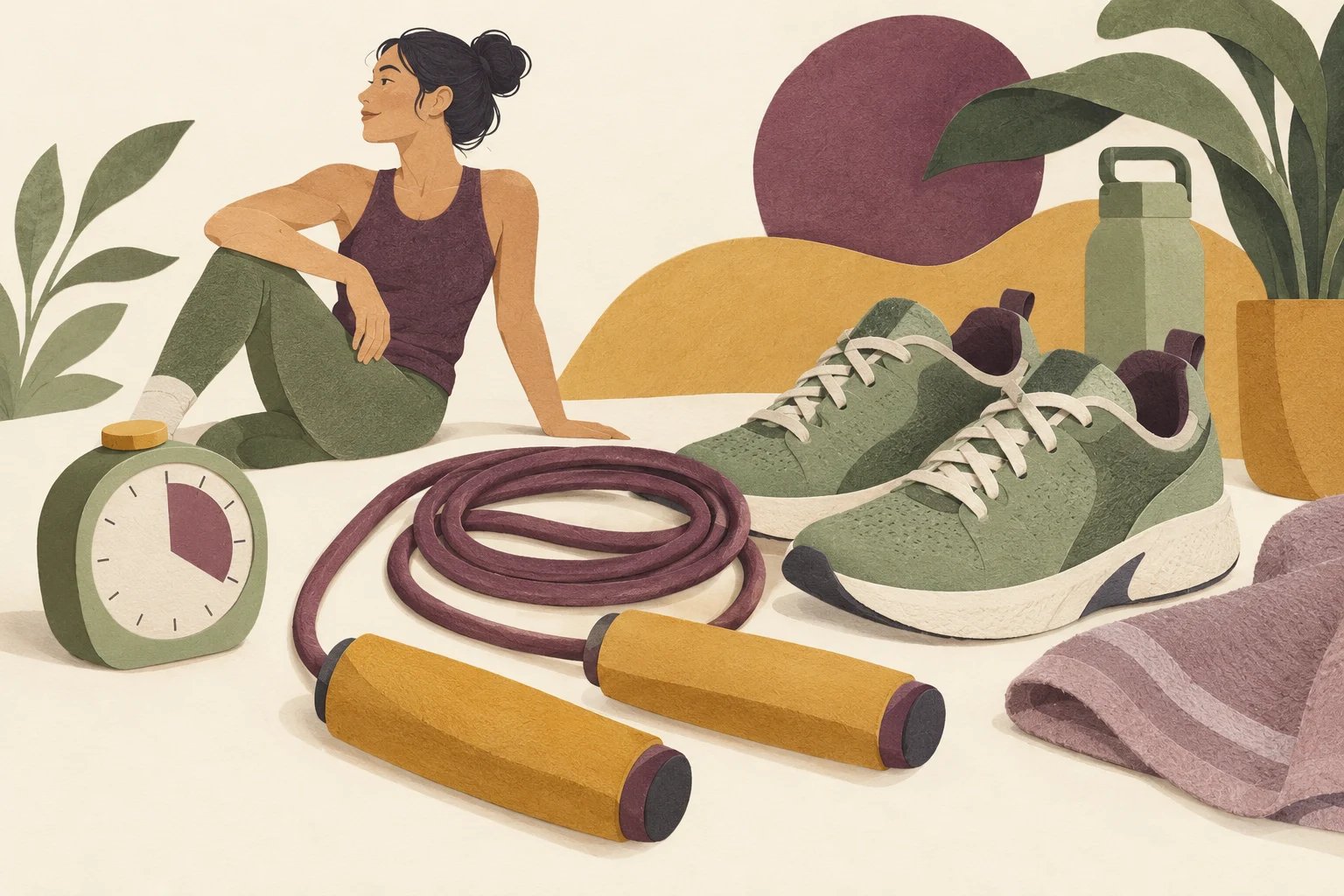Ilustrasi lompat tali untuk pemula