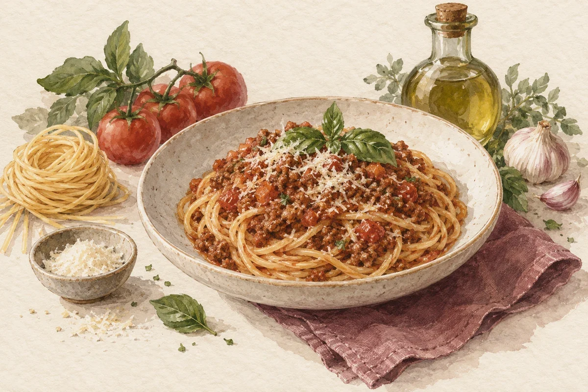 Ilustrasi kalori spaghetti bolognese
