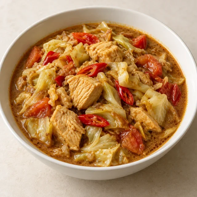 Contoh visual AI Tongseng ayam; tampilan bukan ukuran saji baku