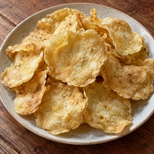 Contoh visual AI: Melinjo emping tebal, goreng asin
