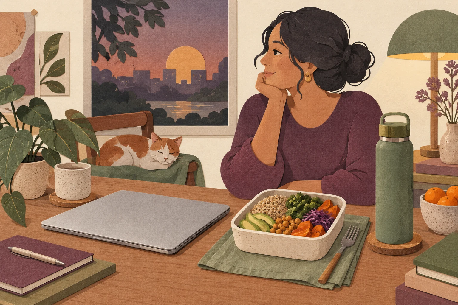 Ilustrasi makan saat lembur